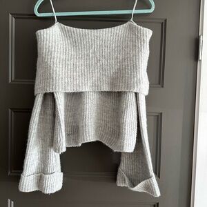 Jessica Simpson Off-the-Shoulder Gray Sweater